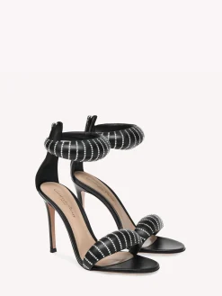 Gianvito Rossi Sandals|Bijoux-BIJOUX CRYSTAL BLACK LEATHER