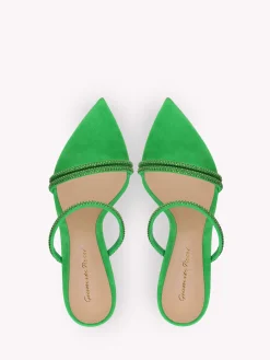 Gianvito Rossi Mules-CANNES GREEN SUEDE