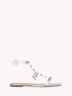 Gianvito Rossi Flats|Sandals-CRYSTAL CRASH 05 SILVER