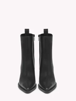 Gianvito Rossi Booties-DYLAN BLACK LEATHER