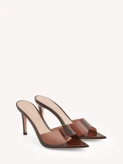 Gianvito Rossi Mules|Plexi-ELLE 85 BROWN