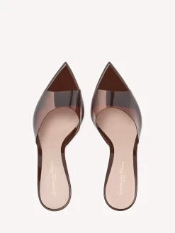 Gianvito Rossi Mules|Plexi-ELLE 85 BROWN