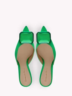 Gianvito Rossi Mules-JAIPUR MULE 85 GREEN SATIN