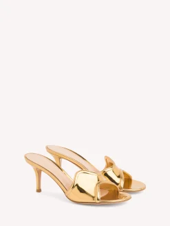 Gianvito Rossi Flats|Mules-LUCREZIA MULE 70 GOLD