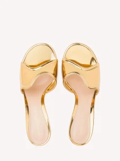 Gianvito Rossi Flats|Mules-LUCREZIA MULE 70 GOLD