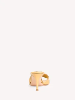 Gianvito Rossi Flats|Mules-LUCREZIA MULE 70 GOLD