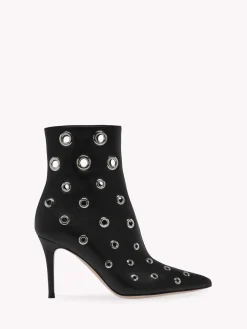 Gianvito Rossi Booties-LYDIA BOOTIE 85 BLACK LEATHER