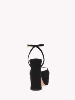 Gianvito Rossi Sandals-MADDY PLATFORM BLACK SATIN
