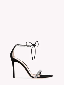 Gianvito Rossi Sandals|Signatures-MONTECARLO BLACK SUEDE
