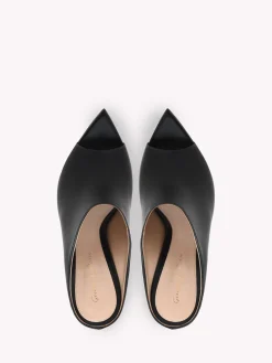 Gianvito Rossi Mules-NOVA BLACK LEATHER