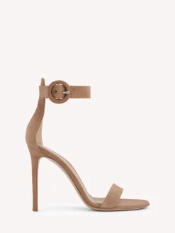 Gianvito Rossi Sandals|Signatures-PORTOFINO 105 PRALINE PINK SUEDE