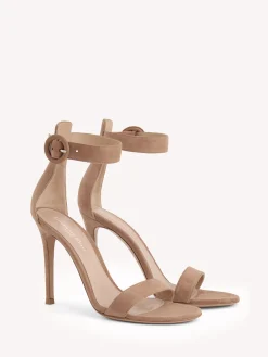 Gianvito Rossi Sandals|Signatures-PORTOFINO 105 PRALINE PINK SUEDE