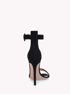 Gianvito Rossi Sandals|Signatures-PORTOFINO 105 BLACK SUEDE