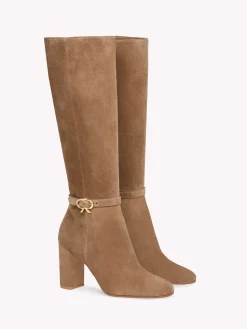 Gianvito Rossi Boots|Ribbon-RIBBON BOOT 85 BROWN