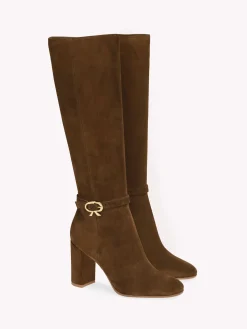Gianvito Rossi Boots|Ribbon-RIBBON BOOT 85 BROWN