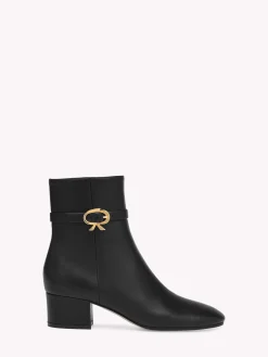 Gianvito Rossi Booties|Ribbon-RIBBON BOOTIE BLACK LEATHER
