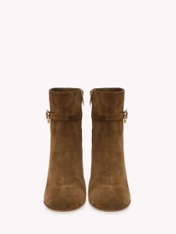 Gianvito Rossi Booties|Ribbon-RIBBON BOOTIE BROWN