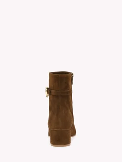 Gianvito Rossi Booties|Ribbon-RIBBON BOOTIE BROWN
