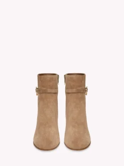 Gianvito Rossi Booties|Ribbon-RIBBON BOOTIE BROWN