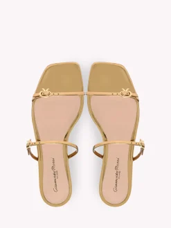 Gianvito Rossi Flats-RIBBON CRUISE GOLD