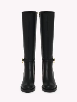 Gianvito Rossi Boots-RIBBON DUMONT BOOT BLACK LEATHER
