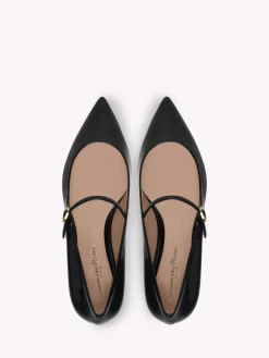 Gianvito Rossi Flats-RIBBON JANE BLACK PATENT