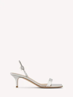 Gianvito Rossi Sandals-RIBBON KITTEN SILVER