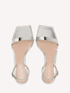 Gianvito Rossi Sandals-RIBBON KITTEN SILVER