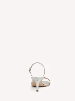 Gianvito Rossi Sandals-RIBBON KITTEN SILVER