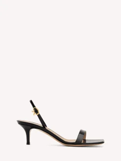 Gianvito Rossi Sandals|Ribbon-RIBBON KITTEN BLACK PATENT