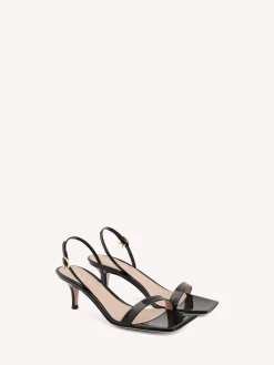 Gianvito Rossi Sandals|Ribbon-RIBBON KITTEN BLACK PATENT