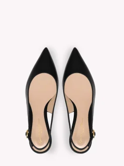 Gianvito Rossi Pumps|Ribbon-RIBBON SLING BLACK LEATHER