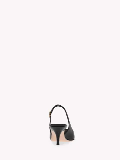 Gianvito Rossi Pumps|Ribbon-RIBBON SLING BLACK LEATHER