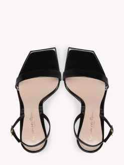 Gianvito Rossi Sandals|Signatures-RIBBON STILETTO BLACK PATENT