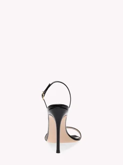 Gianvito Rossi Sandals|Signatures-RIBBON STILETTO BLACK PATENT