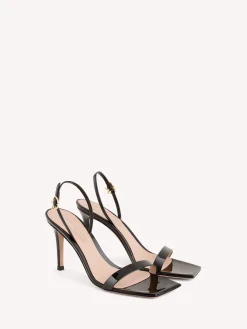 Gianvito Rossi Sandals|Ribbon-RIBBON STILETTO 85 BLACK PATENT