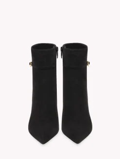 Gianvito Rossi Booties-RIBBON VILLE 70 BLACK SUEDE