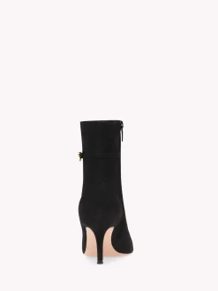 Gianvito Rossi Booties-RIBBON VILLE 70 BLACK SUEDE