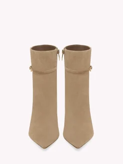 Gianvito Rossi Booties-RIBBON VILLE 70 BROWN