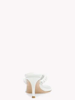 Gianvito Rossi Mules-TROPEA WHITE LEATHER